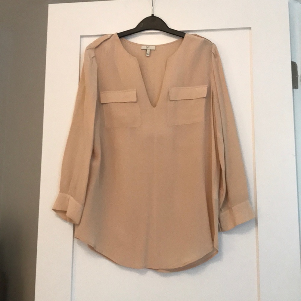 Joie Blush Silk Long Sleeve Blouse